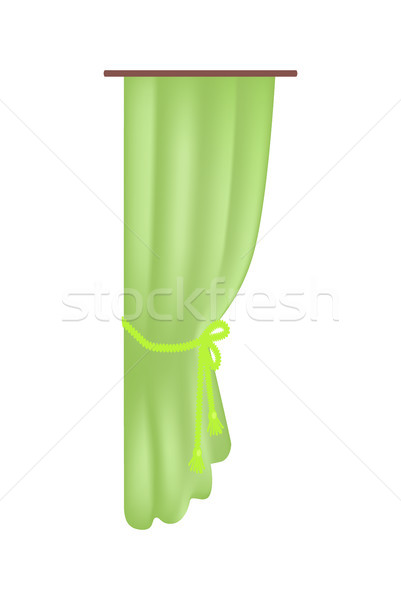 Bright Green Curtain Pattern Isoalted on White Stock photo © robuart