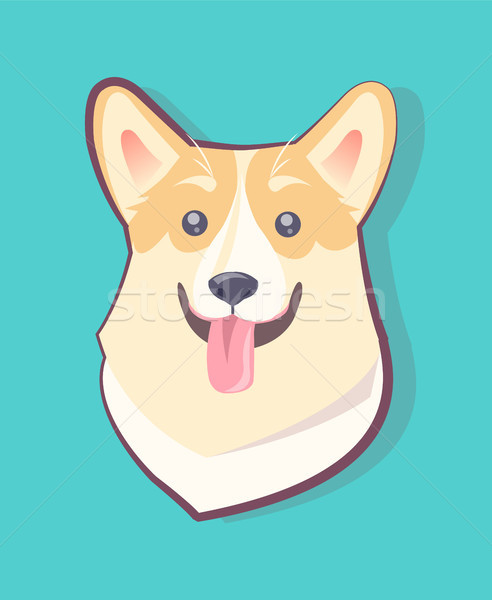 Dog Emoticon Excited Puppy Vector Illustration Stock photo © robuart
