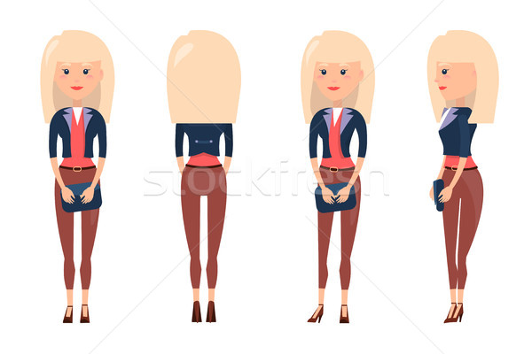 Cute Blonde Banner Colorful Vector Illustration Stock photo © robuart