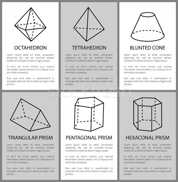 Foto stock: Pentágono · prisma · boceto · cono · geométrico · diseno
