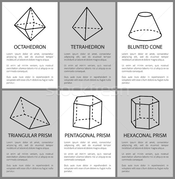 Pięciokąt pryzmat szkic stożek geometryczny projektu Zdjęcia stock © robuart