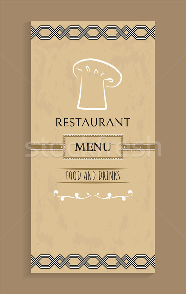 étterem menü étel italok terv szakács sapka Stock fotó © robuart
