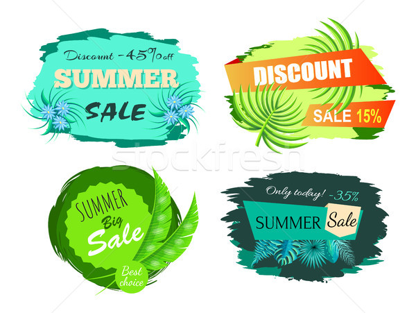 Zomer verkoop korting ingesteld zomertijd deal Stockfoto © robuart