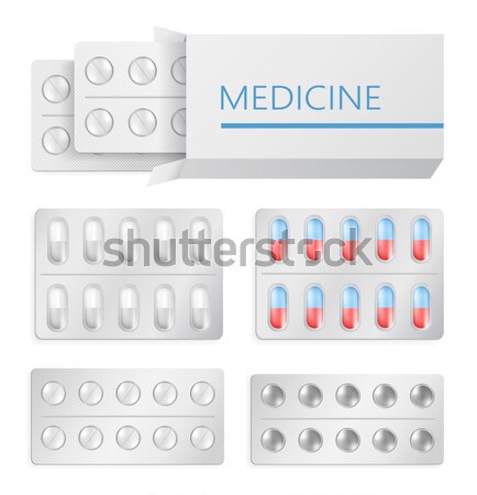 Medicine Packaging Drugs Silver Blister Painkiller Stock photo © robuart