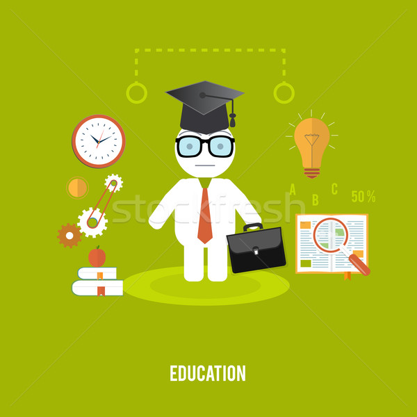 Student with cases goes to school Stock photo © robuart