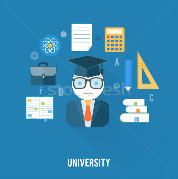 University concept with item icons Stock photo © robuart