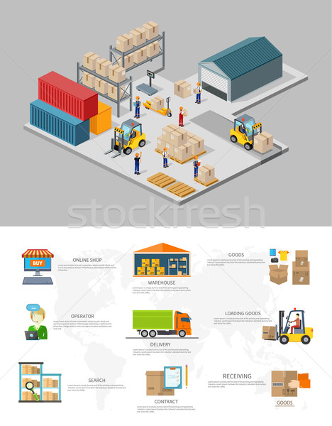 Icon 3d Isometric Process of the Warehouse Stock photo © robuart