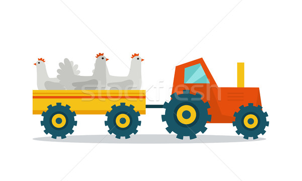 Háziállatok fuvar közlekedés vektor terv traktor Stock fotó © robuart