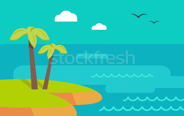 Topic Island Banner. Hot Summer Weekend. Vector Stock photo © robuart