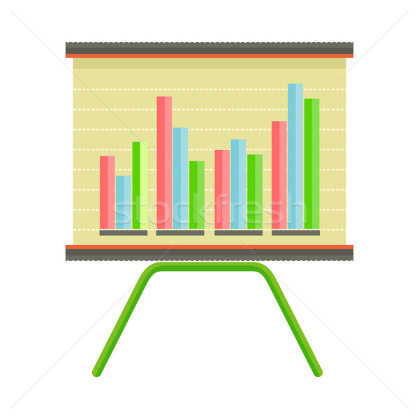 Stock photo: Presentation Screen with Bar Chart Isolated Vector