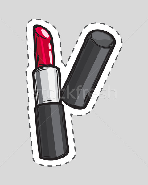 赤い口紅 パッチ カット 外に 化粧品 製品 ストックフォト © robuart