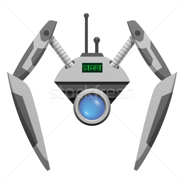 Android Robot with Glass Button and Pincer Hands Stock photo © robuart