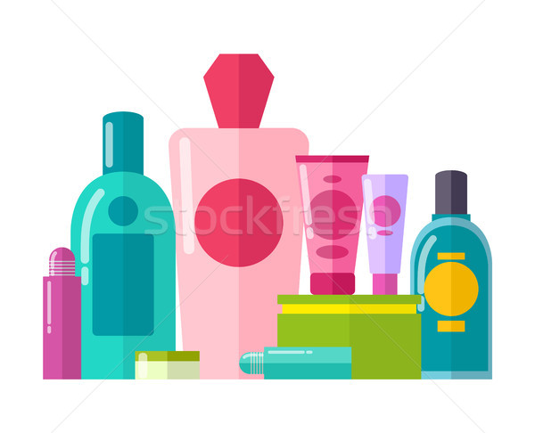 Containers and Tubes Poster Vector Illustration Stock photo © robuart