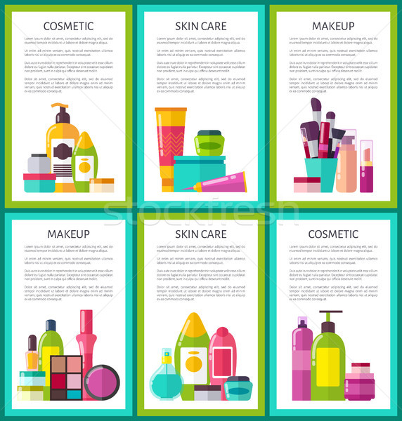 Set of Cosmetic Skin Care Makeup Color Banners Stock photo © robuart