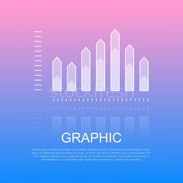 Stock photo: Graphic Transparent Column Chart with Sharp Edges