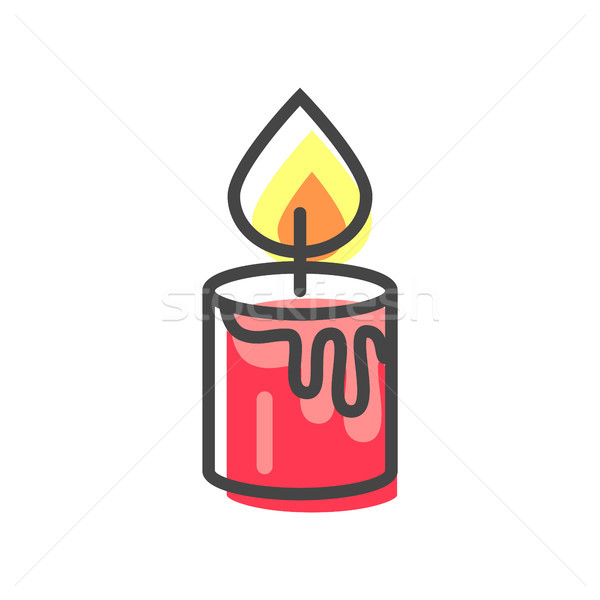 Candle of Red Color Christmas Vector Illustration Stock photo © robuart