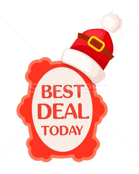 Best Deal Today Sticker with Santa Cap for Sale Stock photo © robuart