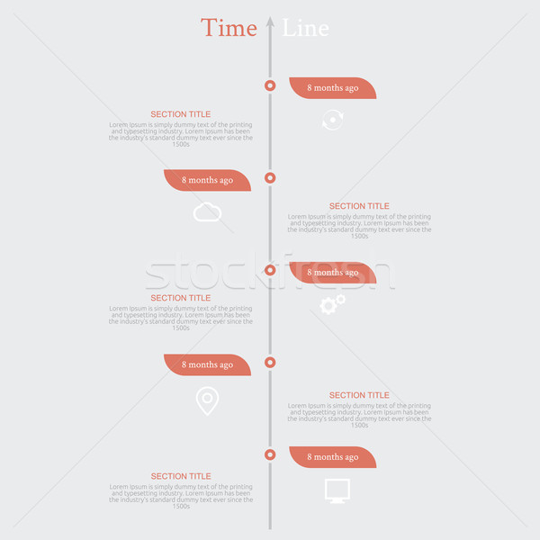 Chronologie diagramme texte mois style rétro Photo stock © robuart