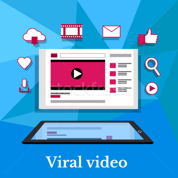 Viral vídeo bandeira projeto marketing vírus Foto stock © robuart