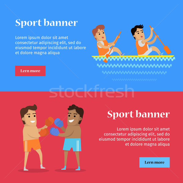 Boksen kano roeien sport banners twee Stockfoto © robuart