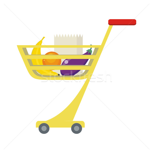 Shopping Trolley with Food Products. Stock photo © robuart