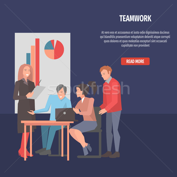 People Resolving Issues on Laptop Teamwork Startup Stock photo © robuart