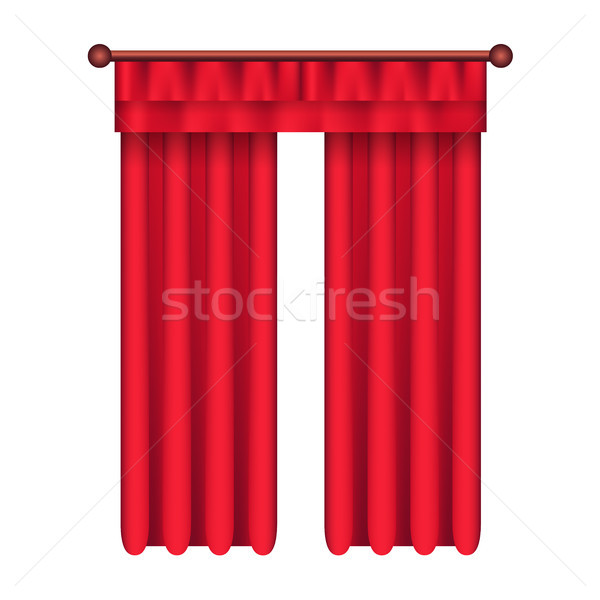 Classic Heavy Red Drapes on Cornice Vector Stock photo © robuart