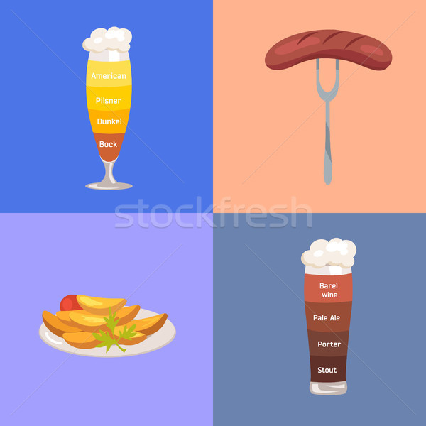 Beer and Food Represented on Vector Illustration Stock photo © robuart