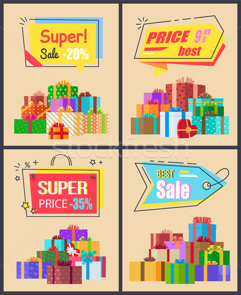 Super Sale Last Price Set of Labels Percent Signs Stock photo © robuart