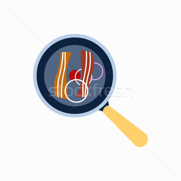 Pan with Fried Food Icon Vector Illustration Stock photo © robuart