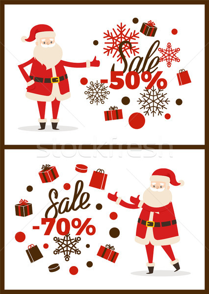 Sale -50 and -70 Posters Set Vector Illustration Stock photo © robuart