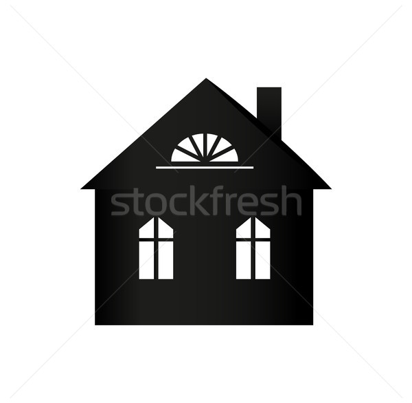 Buildings Silhouette Colorless Vector Illustration Stock photo © robuart