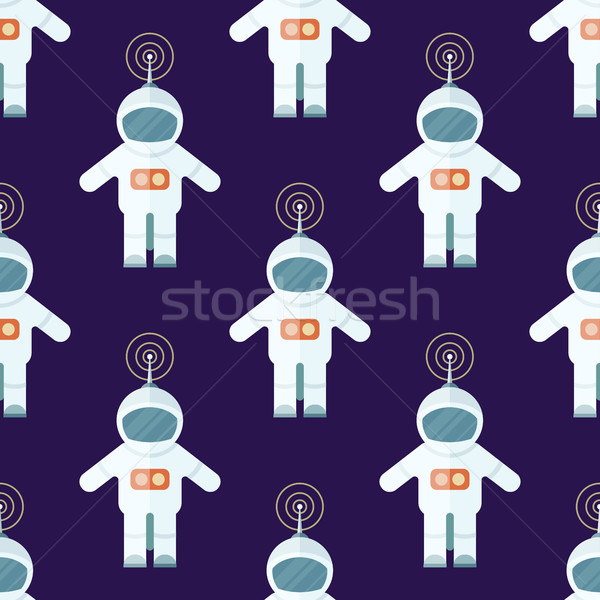 Seamless Pattern with Cosmonaut Suits Isolated Stock photo © robuart