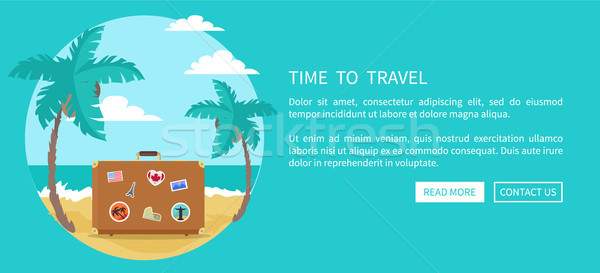 Timp călători valiză magneti web poster Imagine de stoc © robuart