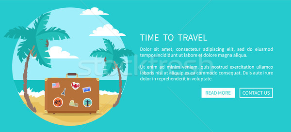 Tempo viaggio valigia magneti web poster Foto d'archivio © robuart