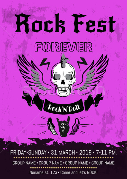 Rock Fest Forever Announcement Vector Illustration Stock photo © robuart