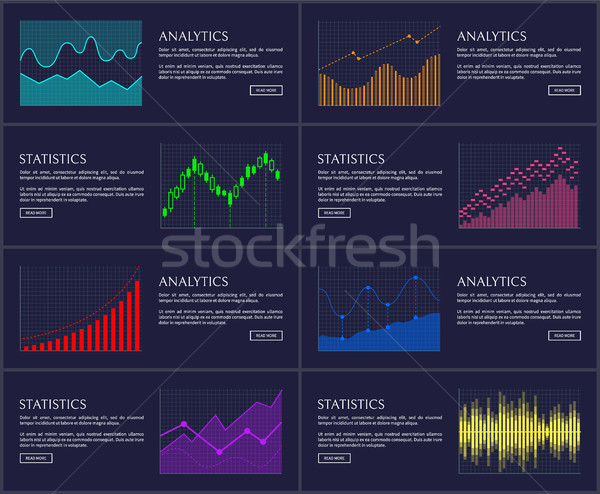 Statistik Präsentation Text Set Schlagzeilen Tasten Stock foto © robuart