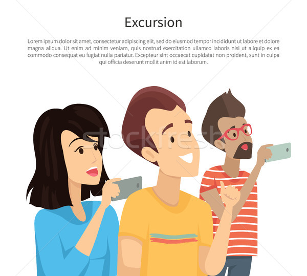 Excursion Poster Text Sample Vector Illustration Stock photo © robuart