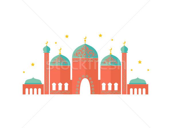 Colorful Pattern of Beautiful Temple, Vector Card Stock photo © robuart