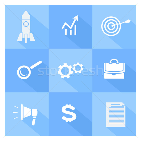 Business, SEO and social media marketing icons Stock photo © robuart