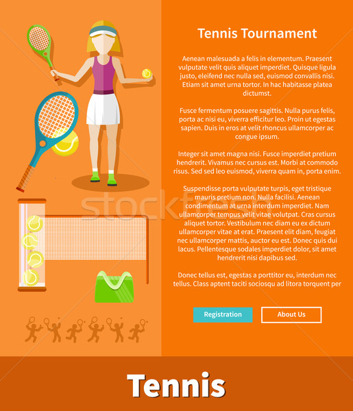 Stockfoto: Tennis · toernooi · web · interface · pagina · tennisspeler