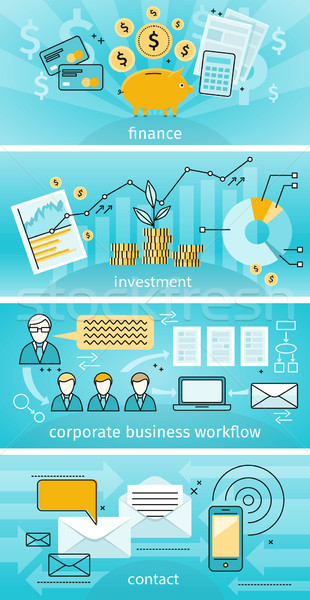 Business finanziare investimento design banner set Foto d'archivio © robuart