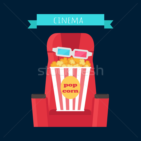Kino Objekte Set isoliert Film Unterhaltung Stock foto © robuart