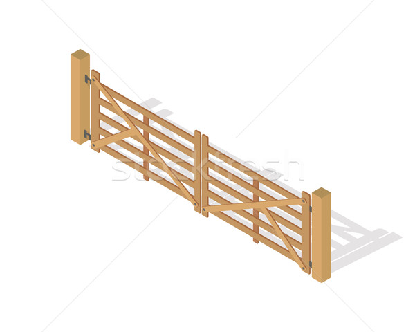 забор изолированный белый колонн стиль Сток-фото © robuart