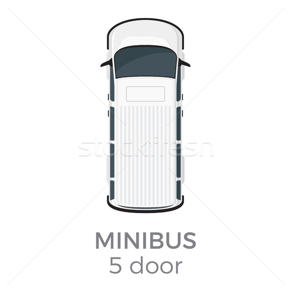 Pięć drzwi minibus górę widoku vector icon Zdjęcia stock © robuart