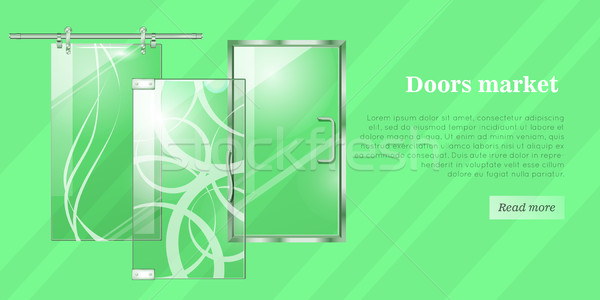 Glass Doors Conceptual Flat Vector Web Banner Stock photo © robuart