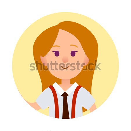 Woman with Hair in Beam in Round Button Avatar Stock photo © robuart