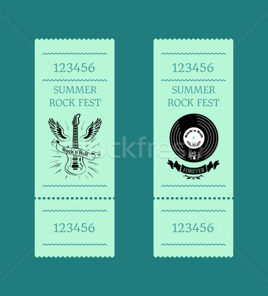 Summer Rock Fest Set of Tickets on Blue-Green Stock photo © robuart
