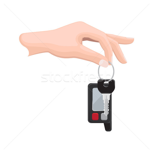 Car Key in Human Hand Flat Vector Illustration Stock photo © robuart
