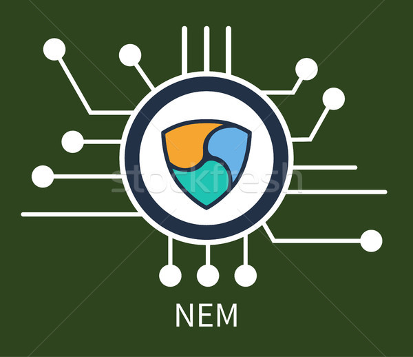 Nem Cryptocurrency Poster Vector Illustration Stock photo © robuart